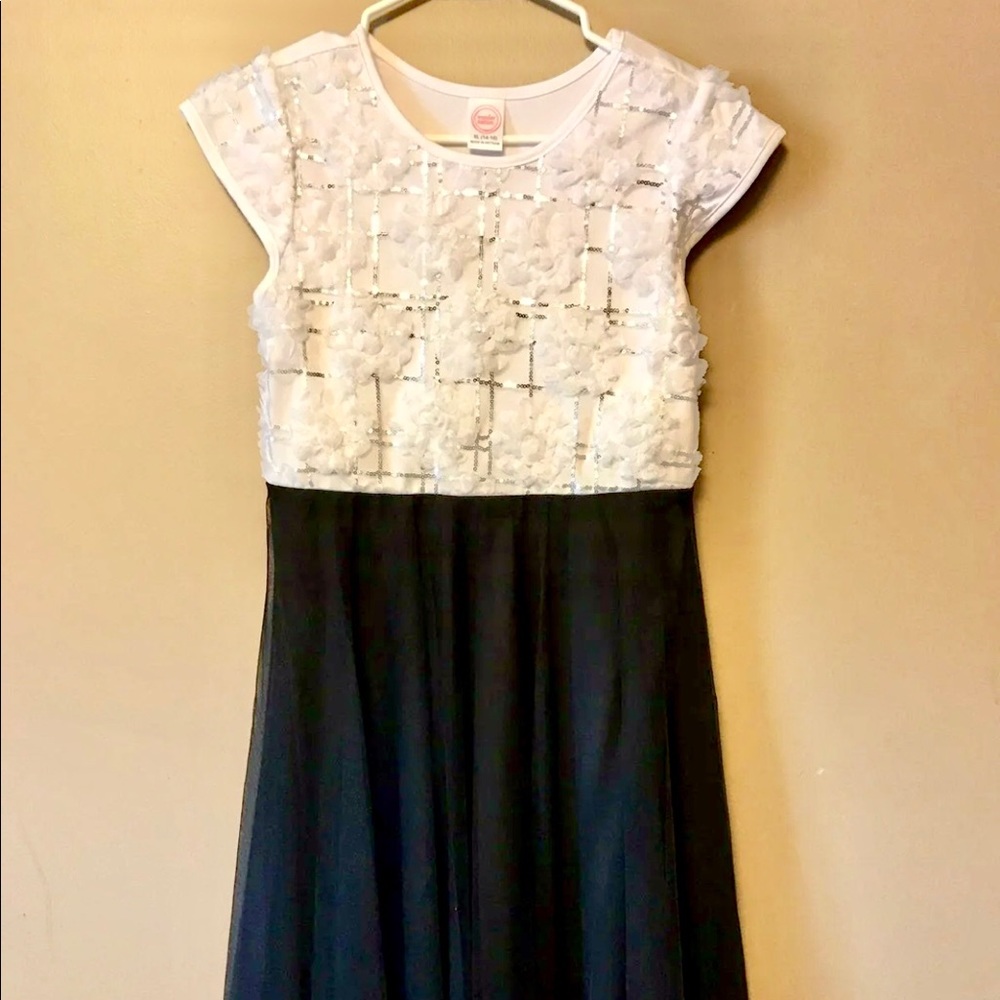 Wonder Nation Girls 14/16 Black/White Dress